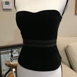 La Perla Black Velvet Bustier & Lace Skirt Set